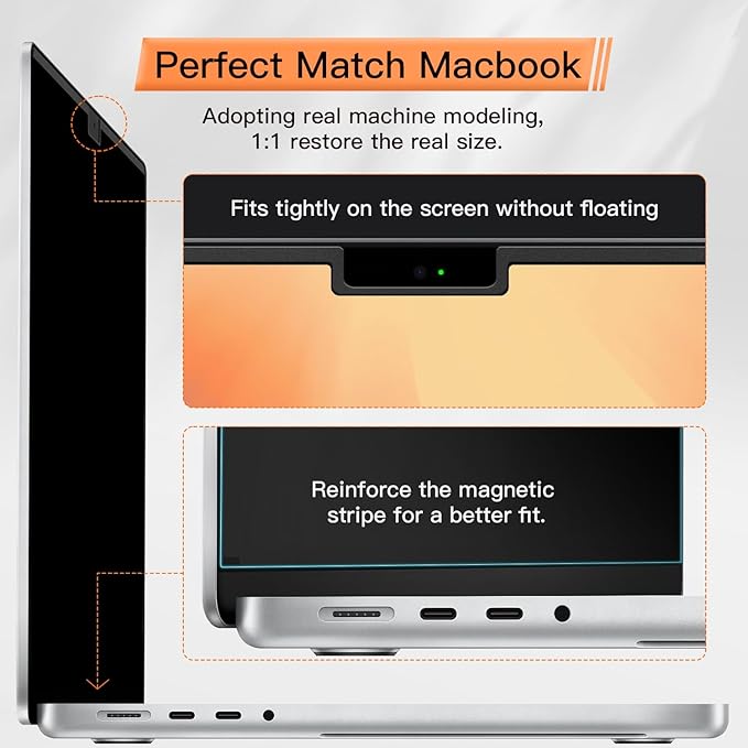 Mamol Magnetic Privacy Screen MacBook Air 13 Inch(2018-2021, M1), Removable Anti Blue Light Glare Filter Screen Protector with Camera Cover for Mac air 13''