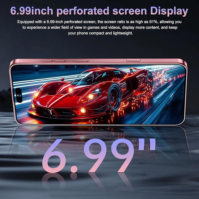 17PM Smartphone: Snapdragon 8 Gen 3, 12GB RAM + 512GB Storage, 7000mAh Battery, 6.99-inch Display, 68MP+108MP Camera, Android 15, 5G, Dual SIM - Superior OS Outperforms Competitors (Burgundy)