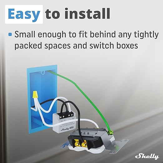 Shelly PM Mini Gen3 | WiFi Smart Power Meter 1 Channel 16 A | Home Automation | Bluetooth Gateway | Compatible with Alexa & Google Home | iOS Android App | No Hub Required | Smart Schedules (2 Pack)