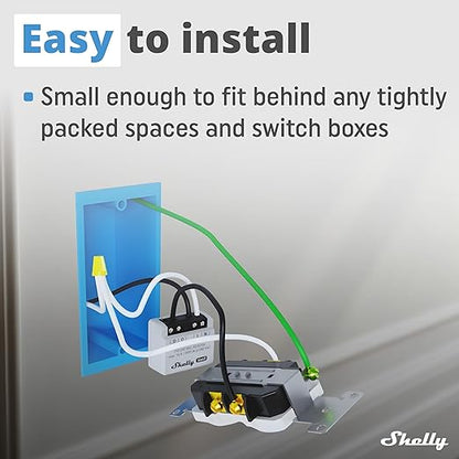 Shelly PM Mini Gen3 | WiFi Smart Power Meter 1 Channel 16 A | Home Automation | Bluetooth Gateway | Compatible with Alexa & Google Home | iOS Android App | No Hub Required | Smart Schedules (2 Pack)
