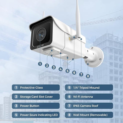 ATLI ATL4500 4K Time Lapse Camera Outdoor Construction Jobsite 8MP Starlight Sensor UHD Resolution Dual Band Wi-Fi App Control Remote Access IP67 Weatherproof Pre-Installed 512GB Memory Card