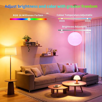I-SHUNFA Smart G9 RGBCW LED Bulbs, App Control, AC 120V, 2700K-6500K + 16M Colors, Dimmable 1%-100%, 4W 400LM, Music Sync, Timer (3 Pack Bulbs Only)