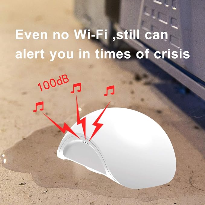 Water Leak Sensor Alarm Temperature Wireless Mini Flood Detector for Alarm System and Smart Home Automation Water Sensor for Kitchen Bathroom Basement