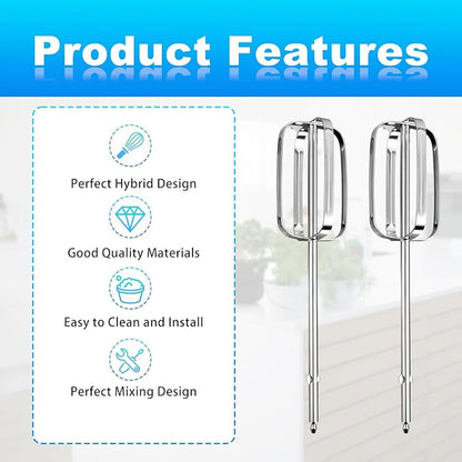 2pcs Hand Mixer Beaters Attachments Compatible with MX600B MX3200B MX1500W | Hand Mixer Beaters Attachments Compatible with MX Series Electric Hand Mixers for Cooking and Baking