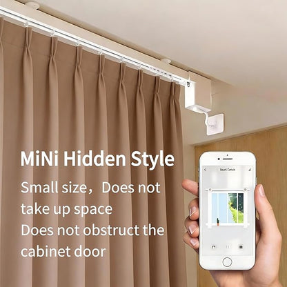 Mini WiFi Motor with Plug for Smart Curtain Track System, Automatic Ceiling Curtain Opener, Motorized Curtains with App, Voice, Remote Control, Compatible with Alexa,Google and Siri