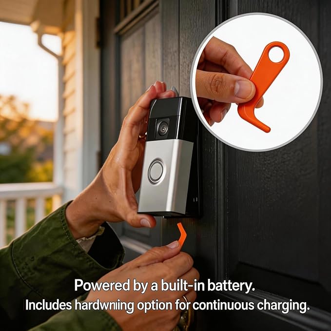 Heavy Duty Video Doorbell Key Removal Tool, Fits Ring Battery 2024 | Fits Wired Doorbell Pro & Plus, Durable Metal Construction, Quick Release, for Battery Replacement & Daily Device Maintenance