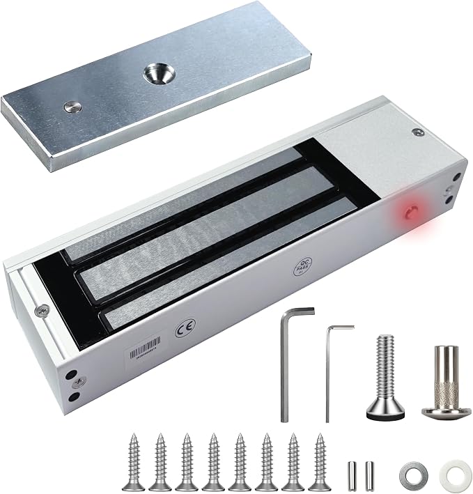 UHPPOTE 2.4GHz WiFi Inswinging Indoor 1200lbs Electromagnetic Door Lock Kit Remote and Smartphone app Controlled