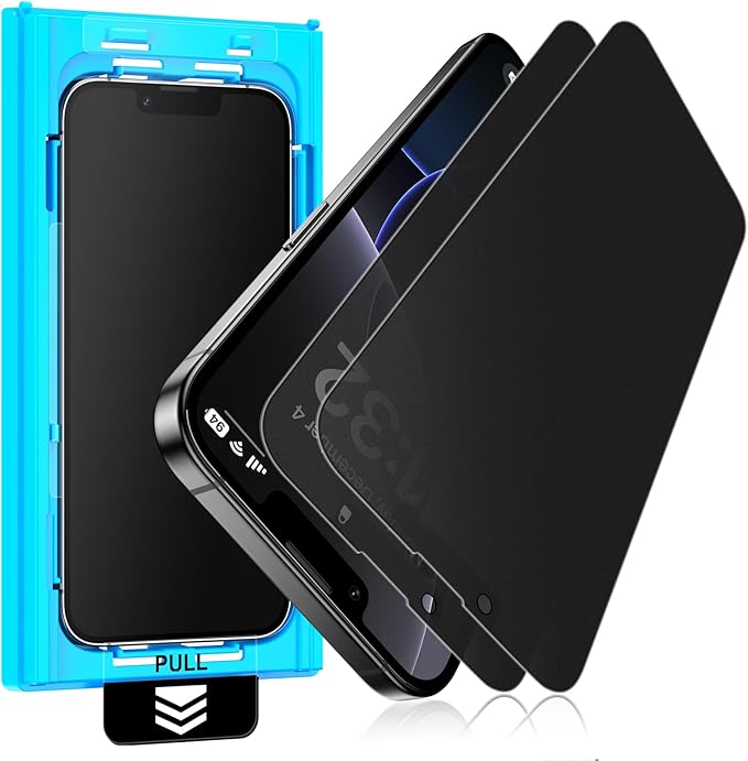 Mothca 2 Pack Matte Privacy Screen Protector for iPhone 13 Pro Max/iPhone 14 Plus 6.7-inch [Auto Fit Box Dust-Free] Anti Spy Anti-Glare Anti-Fingerprint Full Coverage Tempered Glass, Smooth as Silk