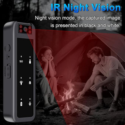 Amyway 64GB Mini Body Camera,1080P Wearable Patrol Video Recording Camcorder with IR Night Vision, 5-Hour Battery & 180° Rotating Lens – Small Wearable Cam for Security, Police, and Outdoor Use