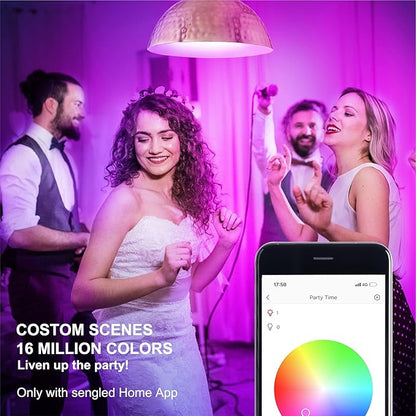 Sengled Smart Bulb, WiFi Light Bulbs, Color Changing Light Bulb, Smart Light Bulbs that Work with Google Assistant, A19 RGB Light Bulb No Hub Required, 60W Equivalent 800LM CRI>90, 1Pack
