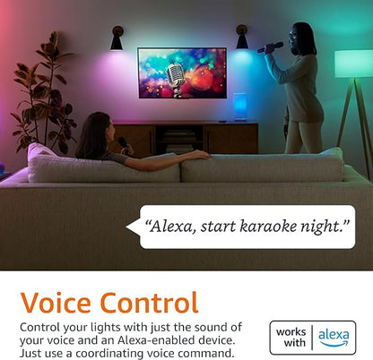 Amazon Basics Smart A19 LED Light Bulb, Color Changing, 9W (60W Equivalent), 800LM, Works with Alexa Only, WiFi 2.4 GHz, No Hub Required, Mood Lighting, Energy Efficient, 1-Pack