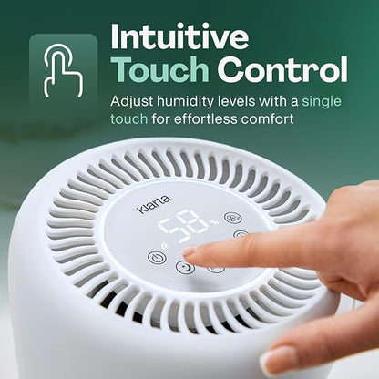 Smart Evaporative Humidifiers for Bedroom with App Control & 3L Tank – Mist-Free, No White Dust – Quiet Operation for Better Sleep – Beige Humidifier Klarta Humea
