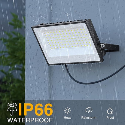 Onforu 120W Flood Lights Outdoor,12000lm Bright LED Work Light with Plug,Daylight White LED Flood Lighting, IP66 Waterproof Security Yard Lights for Yard Garage Stadium 2 Pack