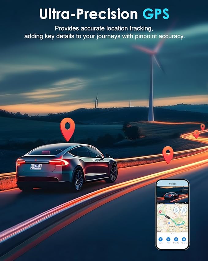 ORSKEY 4K Dash Cam Front and Rear, STARVIS 2 Sensor, 64GB SD Card Included,4K 2160P/FHD Car Dash Cam,Dash Camera for Cars with 5GHz Wi-Fi GPS, 2.45" IPS, WDR Night Vision, 24H Parking Mode