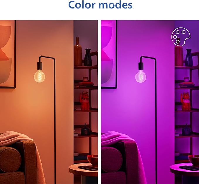 Philips Smart Vintage Amber G25 25W Color Filament LED Smart Bulb 4 Pack - E26 Indoor -Connect to Your Wi-Fi - Control with Voice or App - Powered by WiZ Connected
