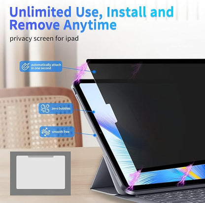 Privacy Screen Protector for iPad Pro 12.9inch 3rd/4th/5th/6th Gen(2018-2022) Anti-Spy Anti Glare Blue Light Filter Easy Installation Screen Protector Bubble Free