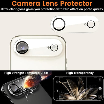 Lesakit 4 Pack Privacy Screen Protector for iPhone 17 Air 6.5-Inch with 4 Pack Camera Lens Protector, Anti Spy Tempered Glass Film 9H Hardness Bubble Free Case Friendly