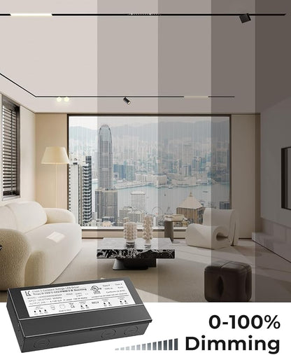 SCON 24V DC 200W LED Power Driver for Track Lighting System, TRIAC/ELV/0-10V Dimmable Supply Transformer Converter Adaptor for LED Lights