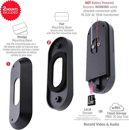 XTREME Energizer Connect 1080p Wired Video Doorbell, Home Security |Requires Existing Doorbell Wires, Not Battery Powered, 2-Way Audio, Cloud Storage, Remote Access, Night Vision, iOS/Android App