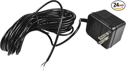HQRP 24-Pack 24V AC Adapter Transformer Compatible with Ecobee Google Nest Honeywell Emerson Ecobee4 Smart WiFi Thermostat, Wyze Ring Blink Video Doorbell C-Wire, 25ft Cable, ETL Listed