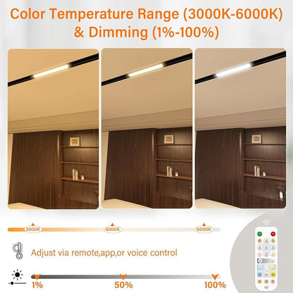 Magnetic Floodlight Track Head, 24V 15W LED Lamp | for Track Light, Dimmable Linear Floodlight, APP Remote Control, Adjustable CCT 3000K-6000K, ETL Certified Ceiling Lighting