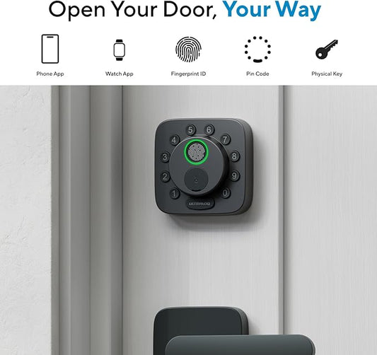 ULTRALOQ Bolt SE WiFi Smart Lock with Handle, Built-in Wi-Fi, Matter Over Thread, Works with Apple Home, Alexa, Google, Keyless Deadbolt with Fingerprint, App, Code, Remote Control, 18 Months Battery