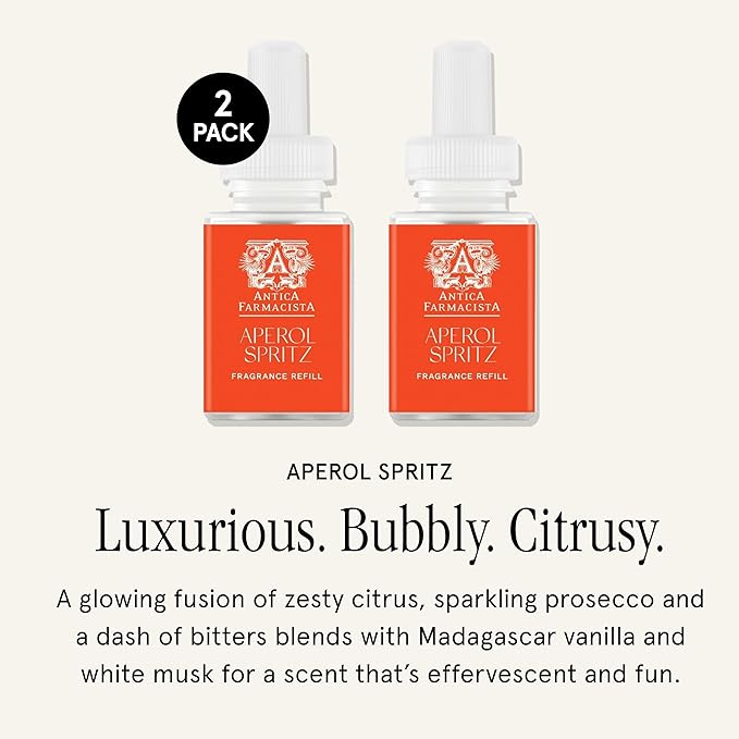 Pura & Antica Farmacista Home Scent Refill - Smart Home Air Diffuser - Up to 120-Hours of Luxury Fragrance per Refill - Household Essential - Safe Diffuser Fragrance - 2 Pack, Aperol Spritz