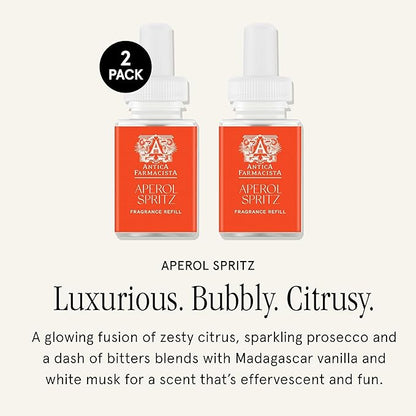 Pura & Antica Farmacista Home Scent Refill - Smart Home Air Diffuser - Up to 120-Hours of Luxury Fragrance per Refill - Household Essential - Safe Diffuser Fragrance - 2 Pack, Aperol Spritz