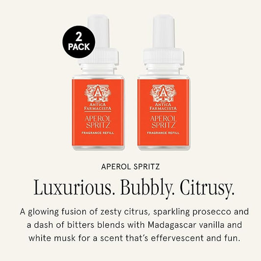 Pura & Antica Farmacista Home Scent Refill - Smart Home Air Diffuser - Up to 120-Hours of Luxury Fragrance per Refill - Household Essential - Safe Diffuser Fragrance - 2 Pack, Aperol Spritz