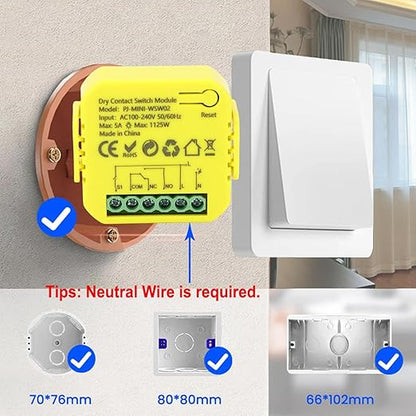 Generic APP Control Smart Relay Switch Module Schedule Timing Voice Control for Light, ABS Material
