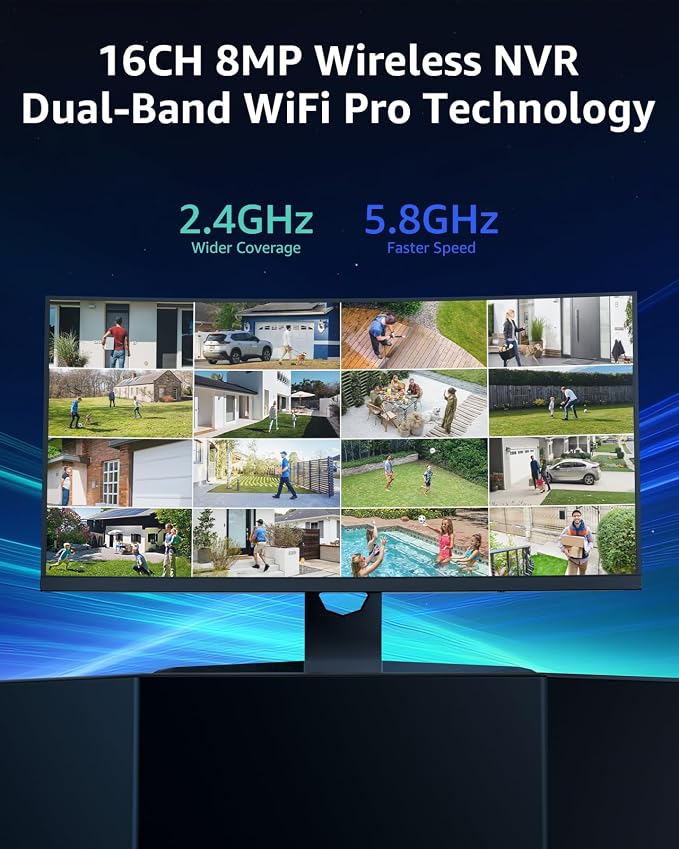 ANNKE 16CH Wireless Security Camera System 2TB, 4Pcs 3MP Outdoor Cams Kits