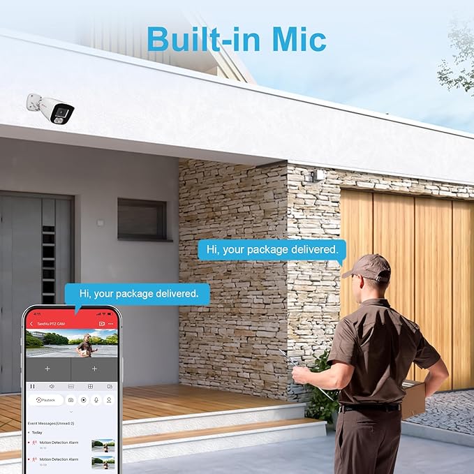 Anpviz 4MP PoE IP Bullet Camera with Microphone/Audio, IP Security Camera Outdoor Indoor, Night Vision 65ft, Waterproof IP66, 108° Wide Angle 2.8mm Lens, 24/7 Recording, IPC-B8740W-S (U Series)