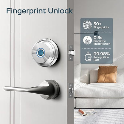 Deadbolt Smart Lock, Fingerprint Deadbolt Smart Door Lock with App Control, Smart Lock Deadbolt Keyless Entry Door Lock Smart Deadbolt for Front Door, Weather Resistant, Easy Installation