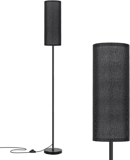 FRIDEKO HOME Black Shade Floor Lamp with, Simple Design with Foot Pedal Switch, Small Tall Lamps for Living Room Bedroom Office, Corner Floor Stand Light with Black Pole Lamp (No Bulb/No Remote)