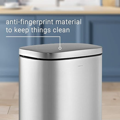 happimess Curtis 8 Gal Step Trash Can Soft Close 25", Platinum Silver