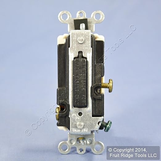 Leviton 20-Amp 120-Volt Decora Plus Rocker Lighted Handle, Illuminated Off Single-Pole AC Quiet Switch, 5631-2T, Light Almond