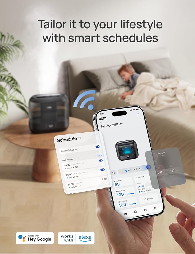 Dreo 4L Smart Humidifiers for Bedroom & Smart Humidifier