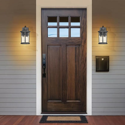 Darkaway Dusk to Dawn Outdoor Porch Wall Light,Outside Wall Mounted Light Seeded Glass Exterior Waterproof Lantern Modern Wall Sconce Lighting for House Front Door Garage