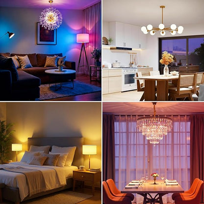 G9 Smart Bulb, Standard Size WiFi LED Light, 2W 200LM, RGB + Warm to Cool White (2700K-6500K), Compatible with Alexa & Google Assistant, Dimmable App Control, No Hub Required, 2-Pack