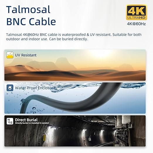 12G SDI Cable 125 ft, RG11 Coax 4K BNC Cable Supports HD-SDI/3G-SDI/6G-SDI/12G-SDI/4K/8K 75 Ohm 4K SDI Video Cable for Blackmagic Design Converter, Video Security Camera