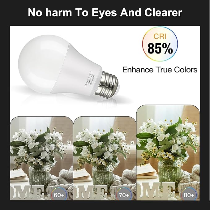 Dimmable A19 LED Bulb with Remote Control,800LM 9W Bright Led Light Bulbs,3000-6000K Adjustable Color Temperature Lamp Bulb with E26 Base,Timing,Memory Function,LED Light for Bedroom Livingroom Lamp