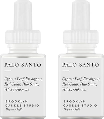 Pura & Brooklyn Candle Studio Home Scent Refill - Smart Air Diffuser - Up to 120-Hours of Luxury Fragrance per Refill - Home Essential - Clean & Safe Diffuser Fragrance - 2 Pack, Palo Santo