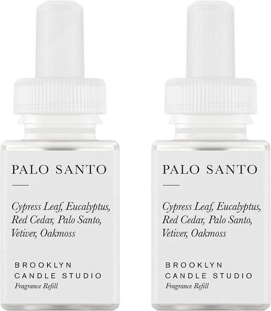 Pura & Brooklyn Candle Studio Home Scent Refill - Smart Air Diffuser - Up to 120-Hours of Luxury Fragrance per Refill - Home Essential - Clean & Safe Diffuser Fragrance - 2 Pack, Palo Santo