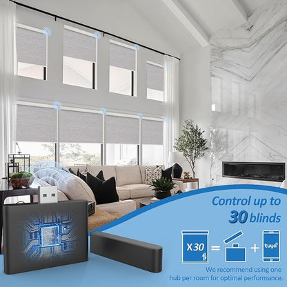 Smart Bridge, Hub for Motorized Blinds Compatible with Alexa Google Home & Tuya App, Voice Control, Timer Scheduling, WiFi Gateway for Smart Shades Automation