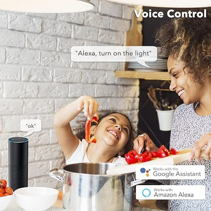 BN-LINK WiFi Smart in-Wall Light Switch, No Hub Required with Timer Function, White, Compatible with Alexa and Google Assistant, Neutral Wire Needed, 2.4 Ghz Network Only