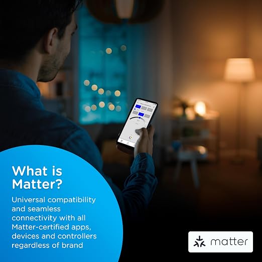 Enbrighten Matter Indoor Smart Plug, 1 Grounded Outlet, White | Matter Compatible, Indoor Use, No Hub Required, Works with Alexa & Google Home