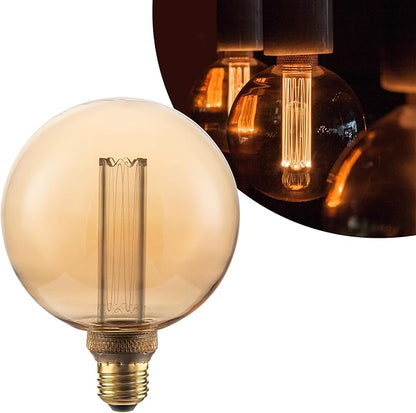 Globe Decorative Light Bulbs Warm, Oversized Vintage Edison Dimmable LED Bulb, 3.5W Low Lumen Eye-Caring Soft Dim Lighting for Mood(Not Daylight White), E26 Medium Base, Amber RN G125