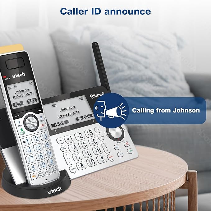 VTech IS8151-3 Super Long Range 3 Handset DECT 6.0 Cordless Phone for Home with Answering Machine, 2300 ft Range, Call Blocking, Bluetooth, Headset Jack, Power Backup, Intercom, Expandable to 12 HS