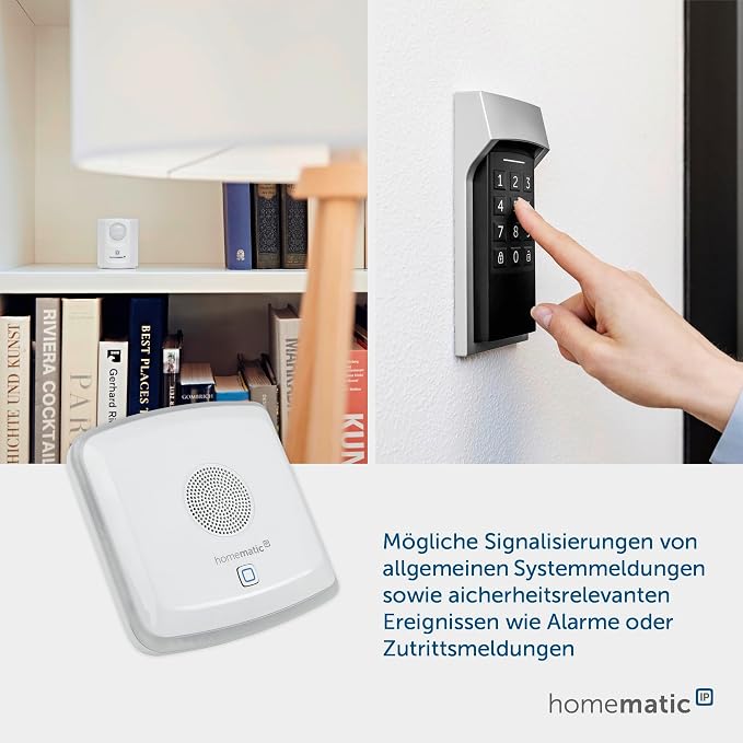 Homematic IP Combination signal transmitter | Smart Home, Audible/Visible, Wireless Doorbell Chime with Battery Operation, App Setting, 152348A0