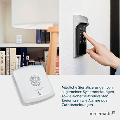 Homematic IP Combination signal transmitter | Smart Home, Audible/Visible, Wireless Doorbell Chime with Battery Operation, App Setting, 152348A0